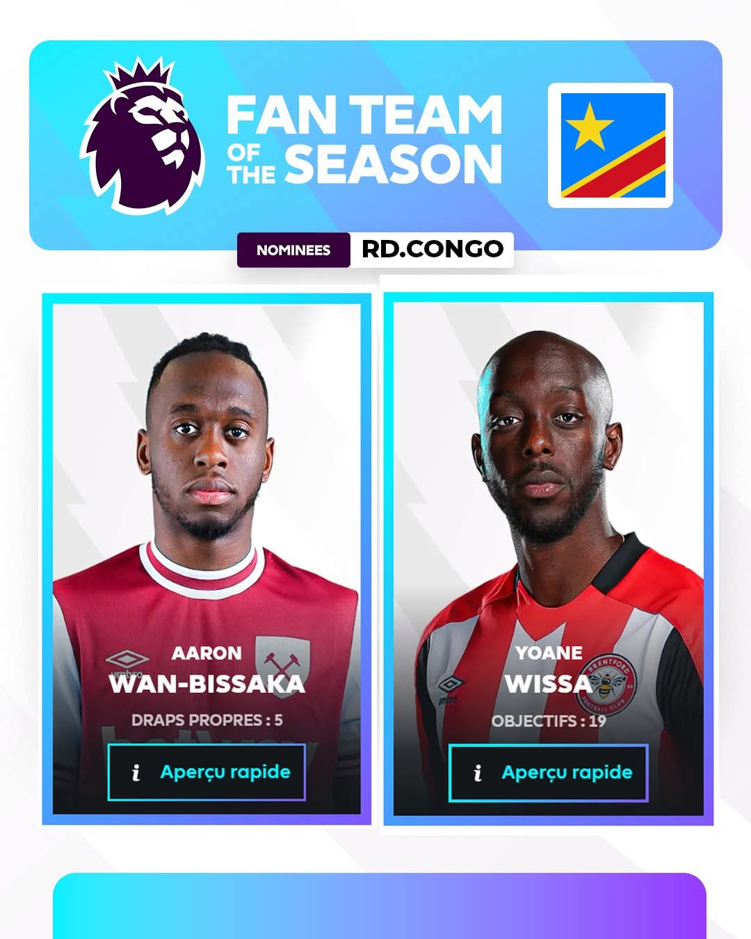 SPORT | Yoane Wissa et Aaron Wan-Bissaka : Les nominés congolais qui illuminent la Premier League !