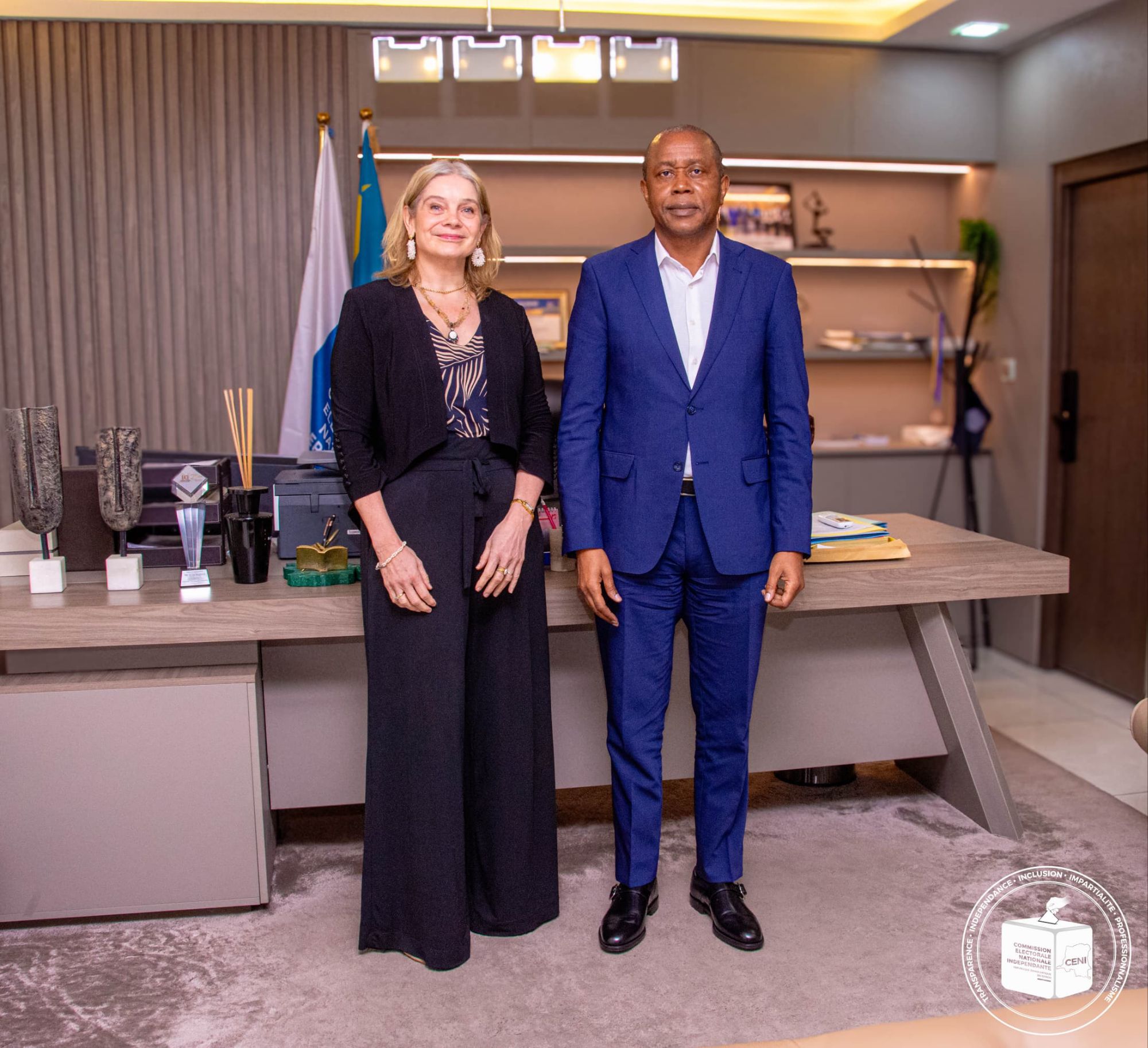 COOPERATION | Processus électoral en RDC, l’Ambassadrice des Pays-Bas salue l’expertise de Denis Kadima et de la CENI